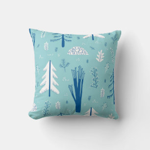 Coussin Doodles de forêt : Motif créatif sans couture