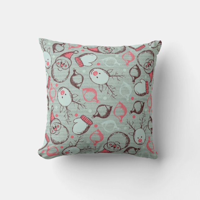 Coussin Doodles de Noël (Recto)