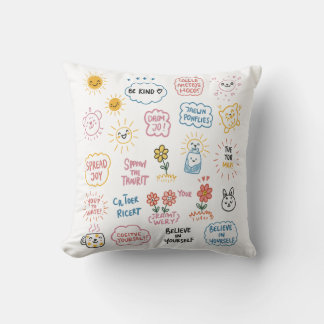Coussin Doodles significatifs : L'art avec un message posi