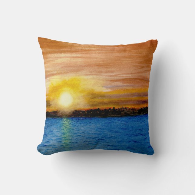 Coussin Door Comté Fish Creek Brilliing Soir coucher du so (Recto)