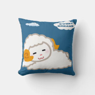 Coussin "Dormir le mouton sur le bleu de Cobalt"