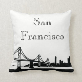 Coussin Dos de rayon X d'avant de silhouette d'horizon de