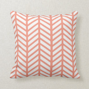 Coussin Dossiers Chevron Saumon