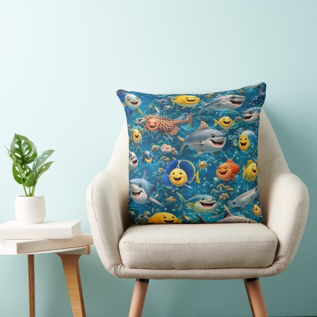 Coussin Dossiers de créatures marines décoratives (Chaise)