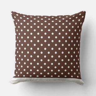 Coussin Dot moderne Brown avec points blancs CH9