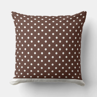 Coussin Dot moderne Brown avec points blancs CH9