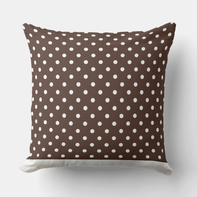 Coussin Dot moderne Brown avec points blancs CH9 (Recto)