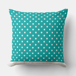 Coussin Dot moderne Turquoise avec points blancs C
