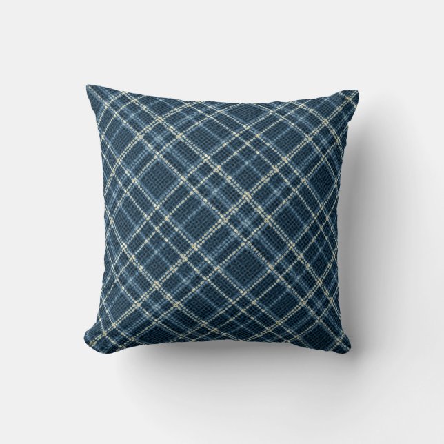 Coussin Dotted checkered pattern. Gray-blue. (Recto)