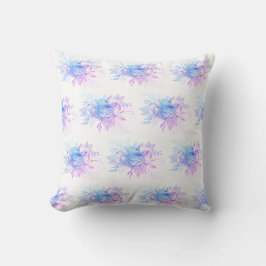 COUSSIN DOUBLE CUSHION FLORAL BLEU LAVENDER