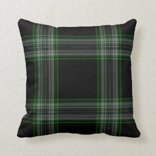Coussin Double plaid de tartan géant vert noir
