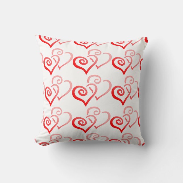 Coussin Double Red Tourbillonnant Hearts (Recto)