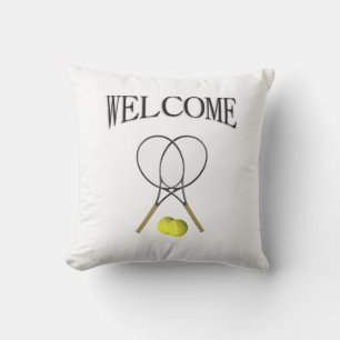 Coussin Double Tennis Sport Thème Bienvenue