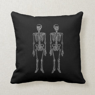 Coussin Doubles squelettes humains blancs