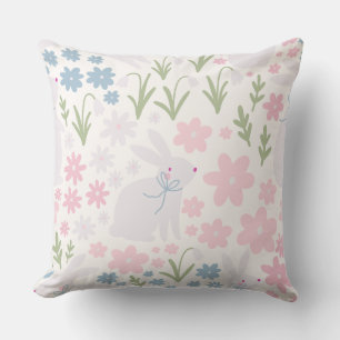 Coussin Douce Lapin & Décoration de Nursery Fleur Sauvage