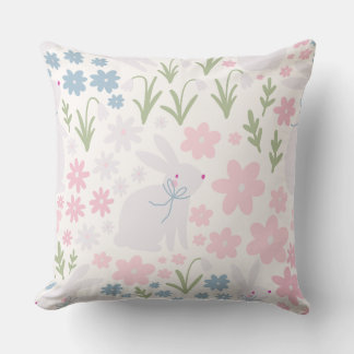Coussin Douce Lapin & Décoration de Nursery Fleur Sauvage 