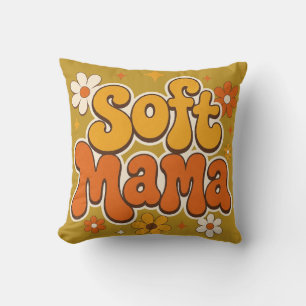 Coussin Douce Maman Design Floral Rétro Groovy Joli Bohè