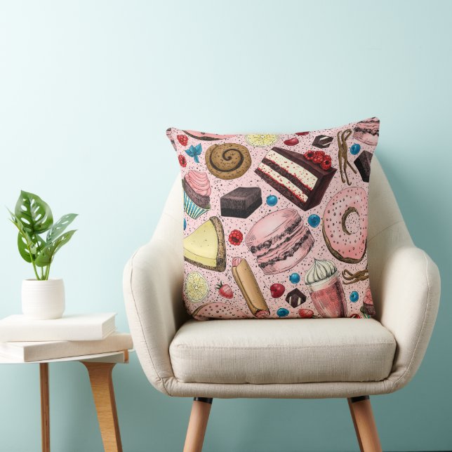 Coussin Douceurs sur rose (Chaise)