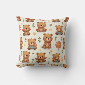 Coussin d'ours en peluche mignon