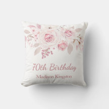 Doux Blush rose Floral 70e anniversaire de fête ca
