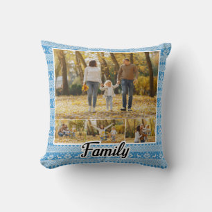 Coussin Doux doux de la famille personnalisée Neige de ren