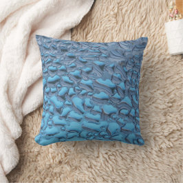 Coussin Doux gouttes de pluie sur verre bleu