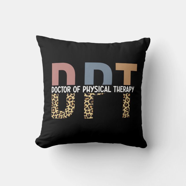 Coussin DPT Docteur en Thérapie Physique Typographie de Ch (Recto)