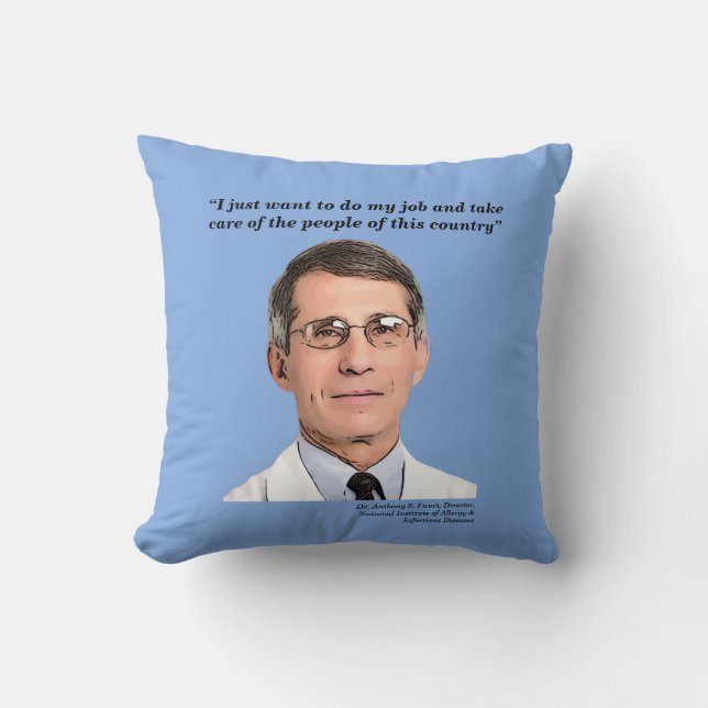 Coussin Dr Fauci, citation, recto verso, citation (Recto)