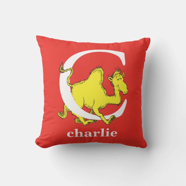 Coussin Dr Seuss's ABC : Letter C - White | Add Your Name (Recto)