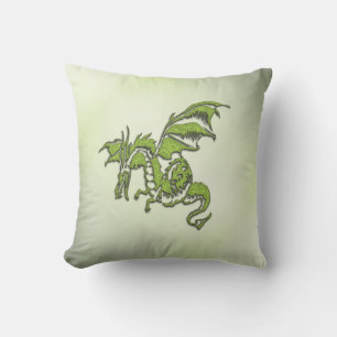 Coussin Dragon de combat vert