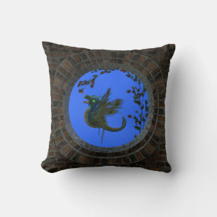 Coussin Dragon de fée de paon