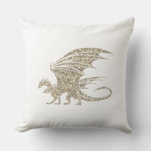 Coussin Dragon de mosaïque Extraordinaire Golden