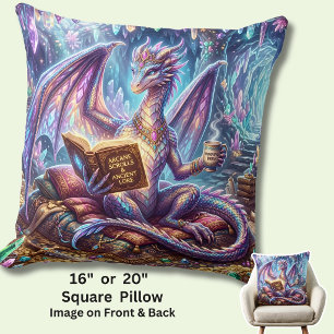 Coussin Dragon Fantastique avec Livre & Café