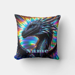 Coussin Dragon Iridescendant avec un Arrière - plan dynami