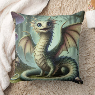 Coussin Dragon Jabberwocky Mignon Créature Fantastique Art