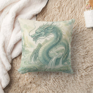 Coussin Dragon Renard Mystique Art Aquarelle (2)