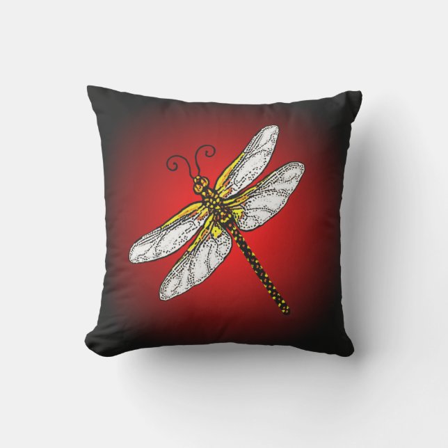 Coussin Dragonfly on Red Arrière - plan (Recto)