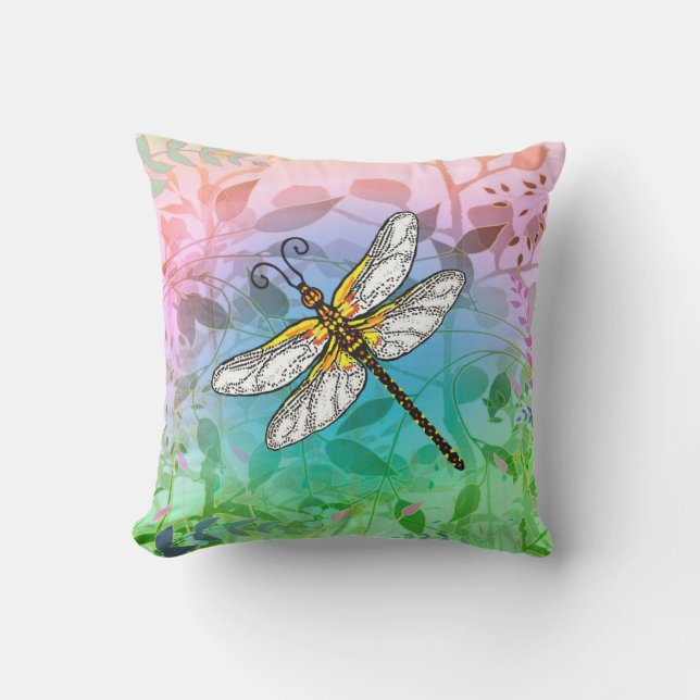 Coussin Dragonfly with Leafy Arrière - plan (Recto)