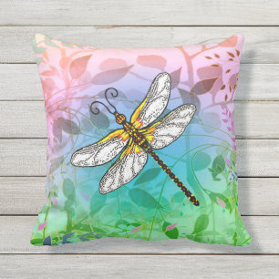 Coussin Dragonfly with Leafy Arrière - plan