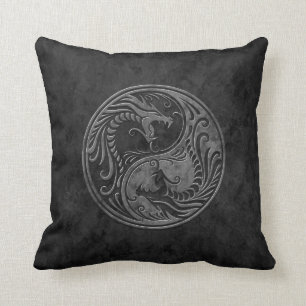 Coussin Dragons en pierre de Yin Yang