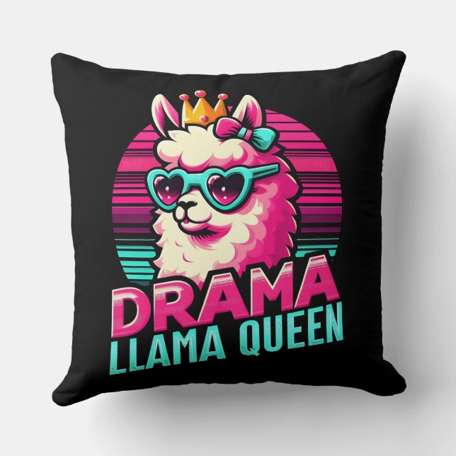 Coussin Drama Llama Queen pour Llama Lovers pour les femme (Verso)