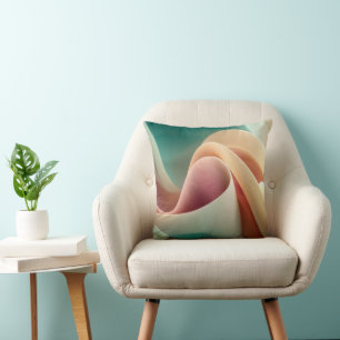 Coussin Drapé abstrait avec dégradé pastel fluide