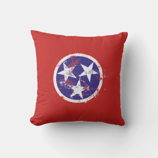 Coussin Drapeau affligé d'état du Tennessee (Recto)