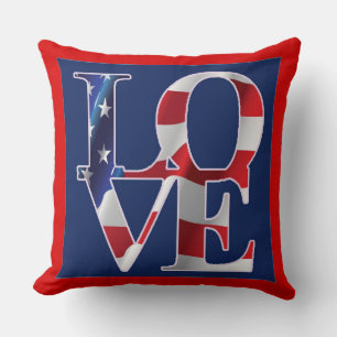 Coussin Drapeau américain Amour patriotique