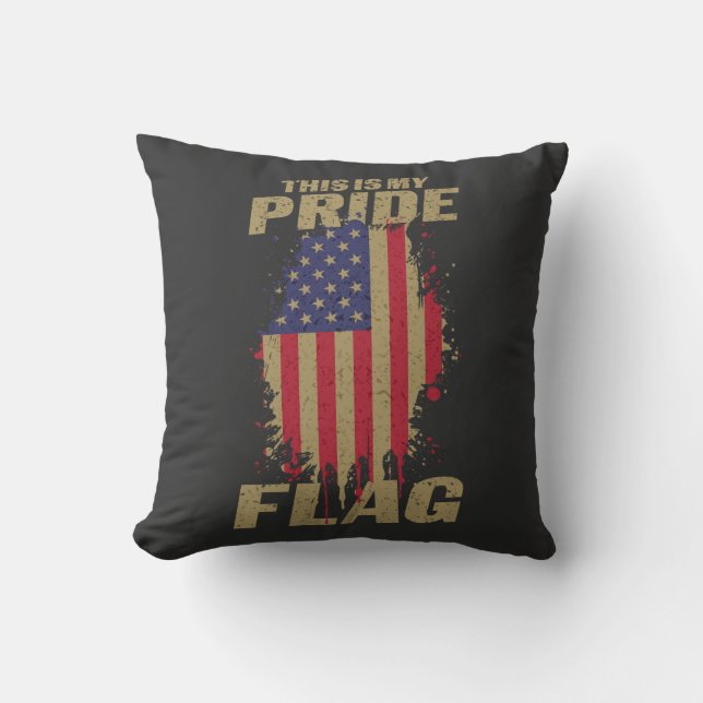 Coussin Drapeau américain de la 4 juillet patriotique (Recto)