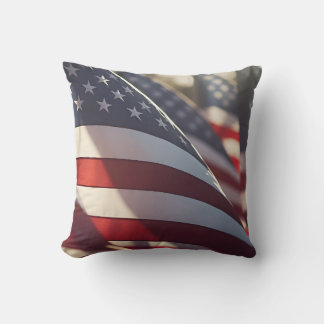 Coussin drapeau américain du 4 juillet en vague