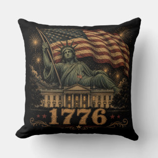 Coussin Drapeau américain patriotique de 1776 Statue de la