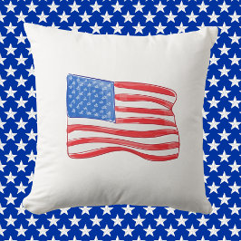 Coussin Drapeau américain patriotique | Rouge Blanc Bleu A