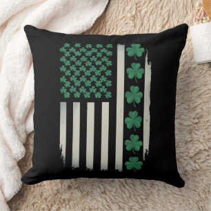 Coussin Drapeau américain Shamrocks St Patricks Day Americ