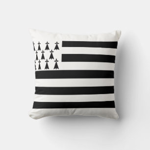 Coussin Drapeau breton (Gwenn-ha-du) Jeu d'oreiller